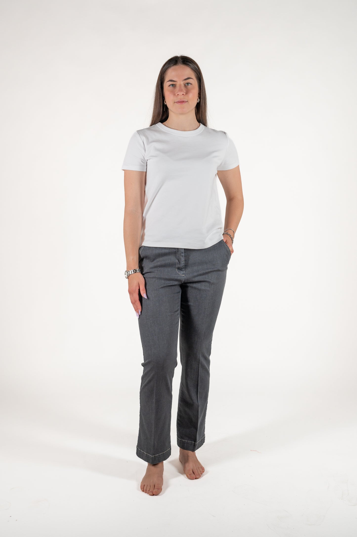 jeans a zampa 4 tasche cotone
