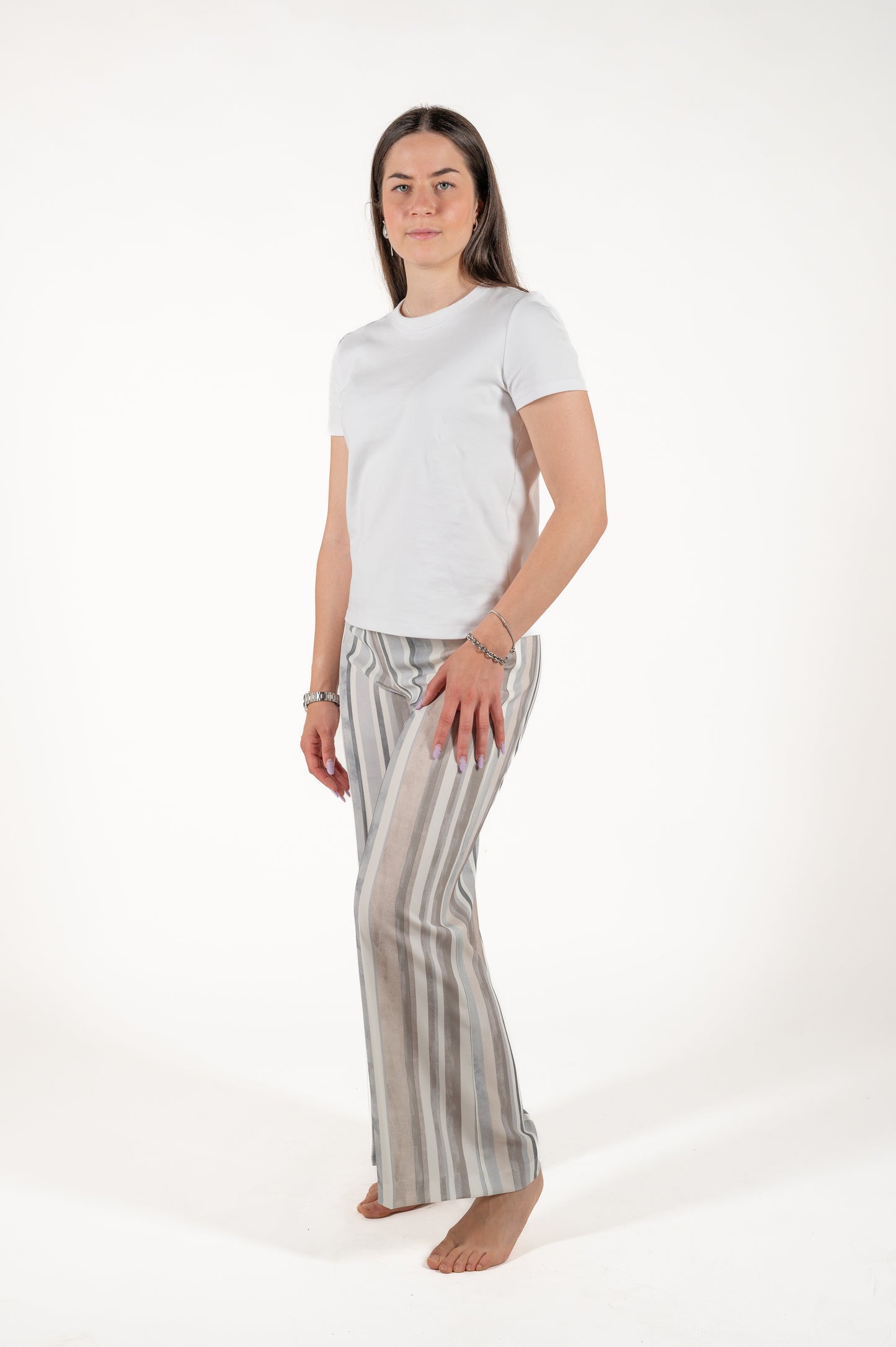 pantalone fluido a righe