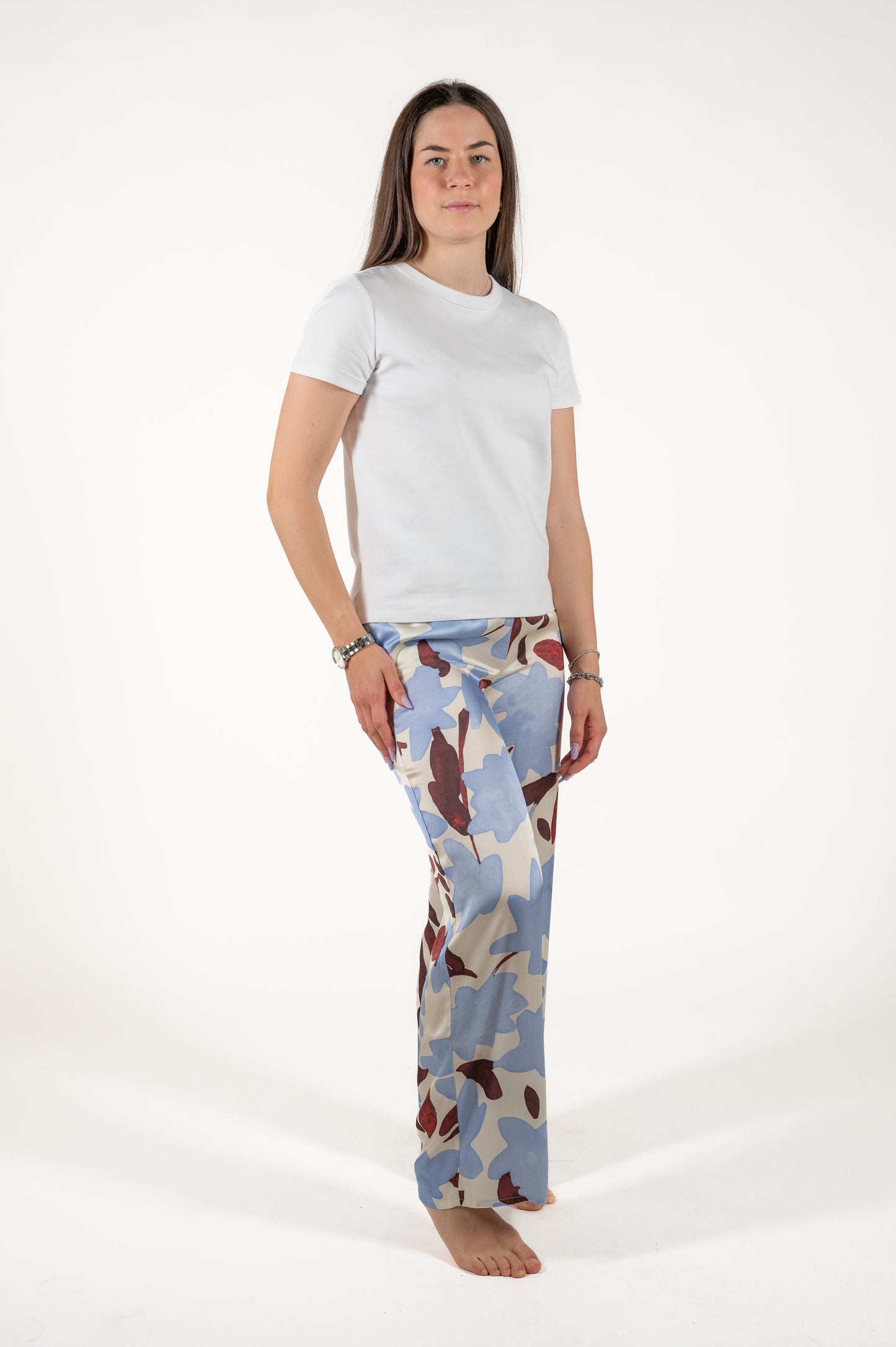 pantalone palazzo fantasia raso