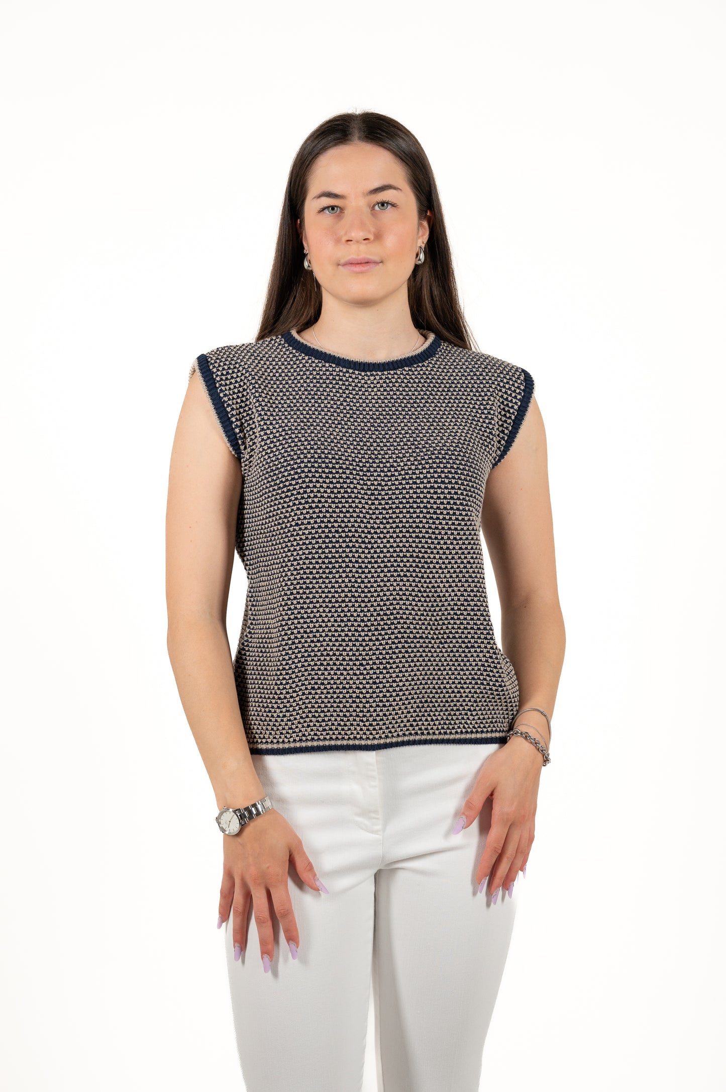 gilet cotone bicolore