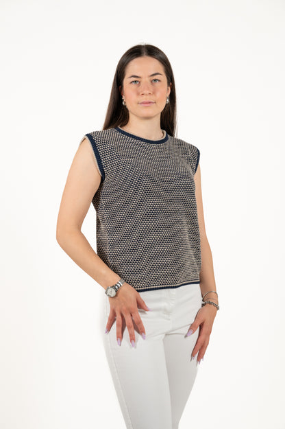 gilet cotone bicolore