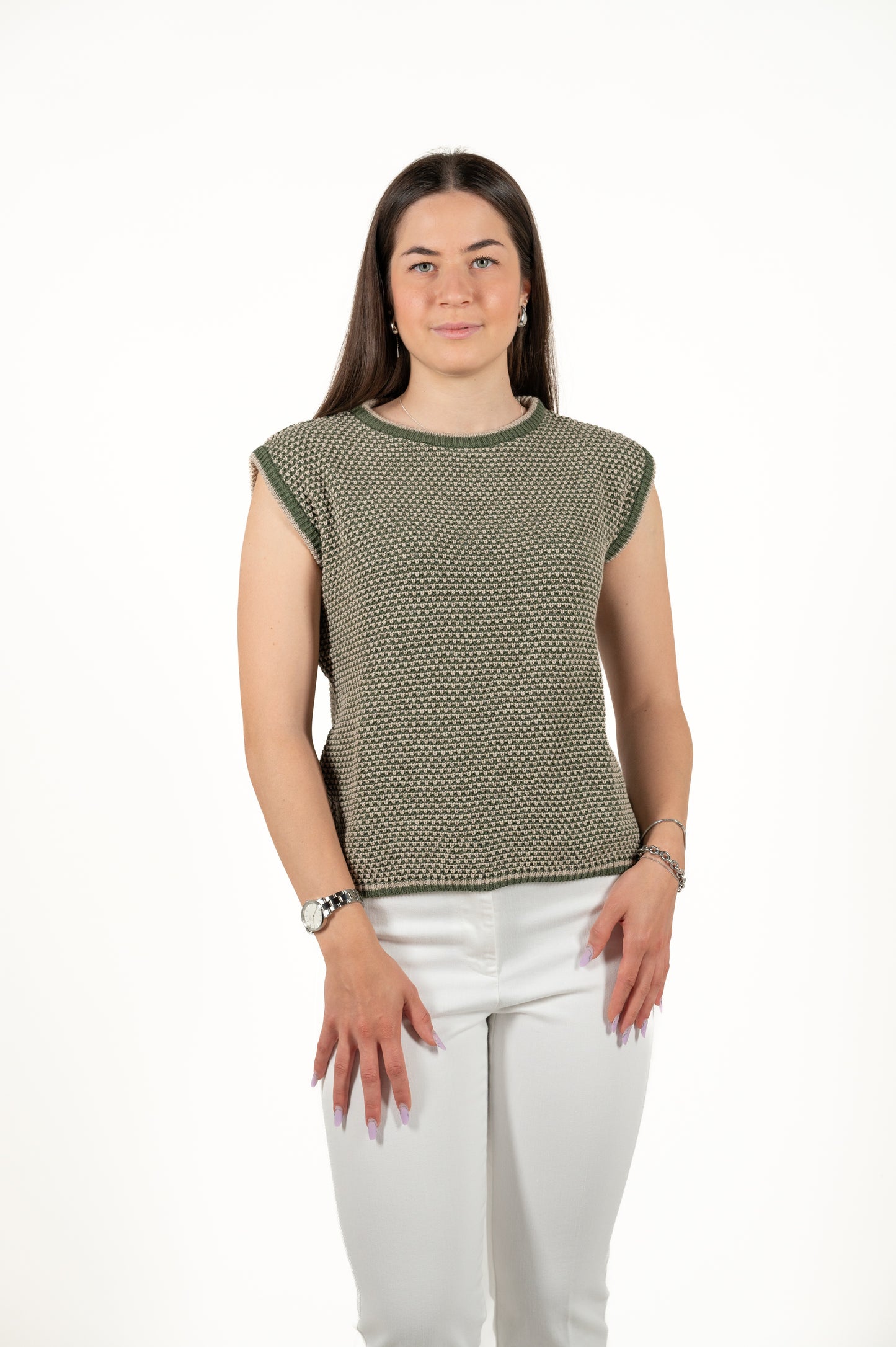 gilet cotone bicolore