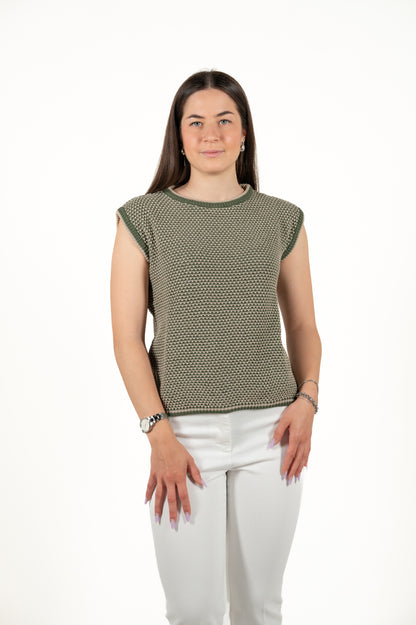 gilet cotone bicolore