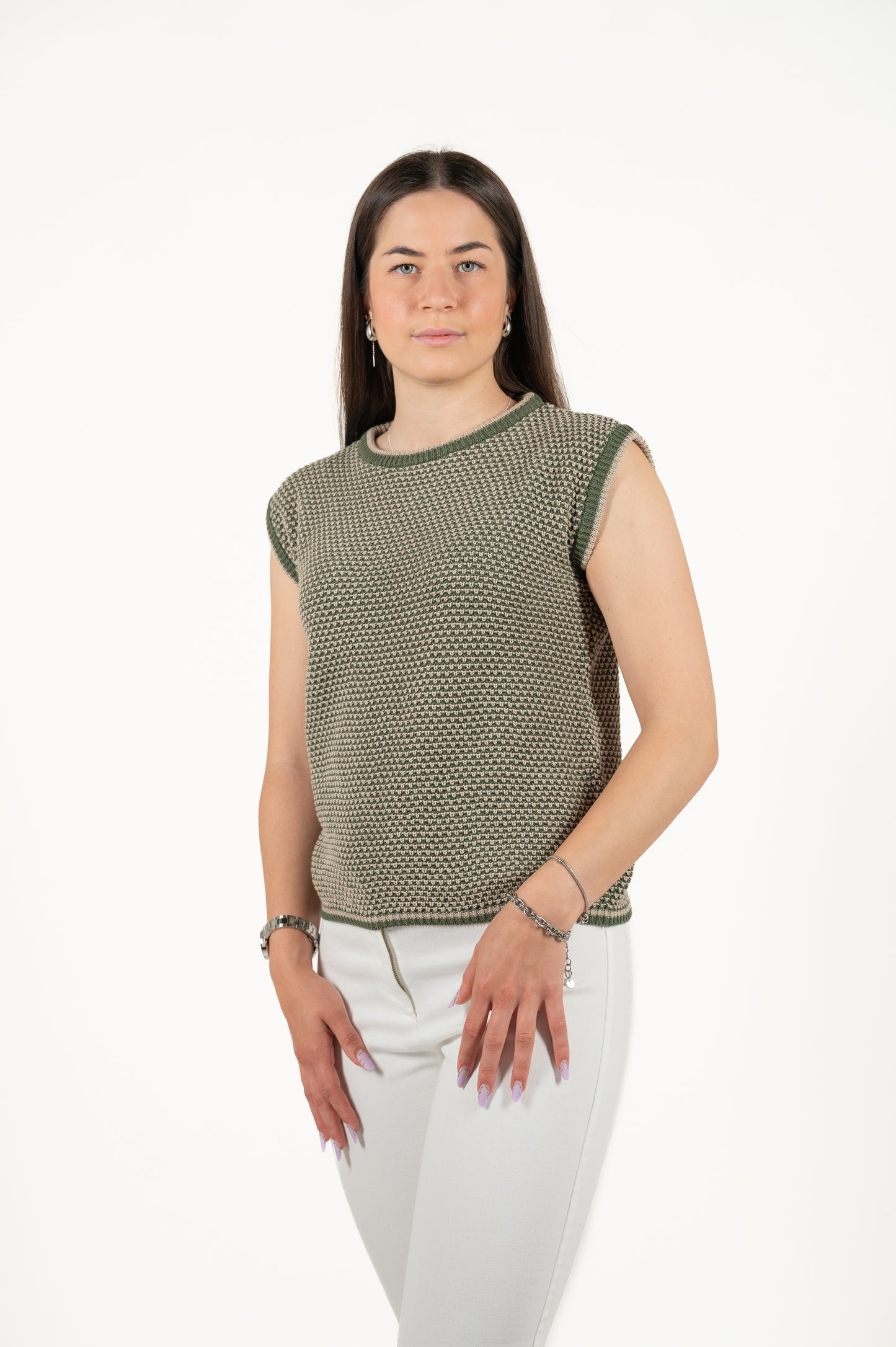 gilet cotone bicolore