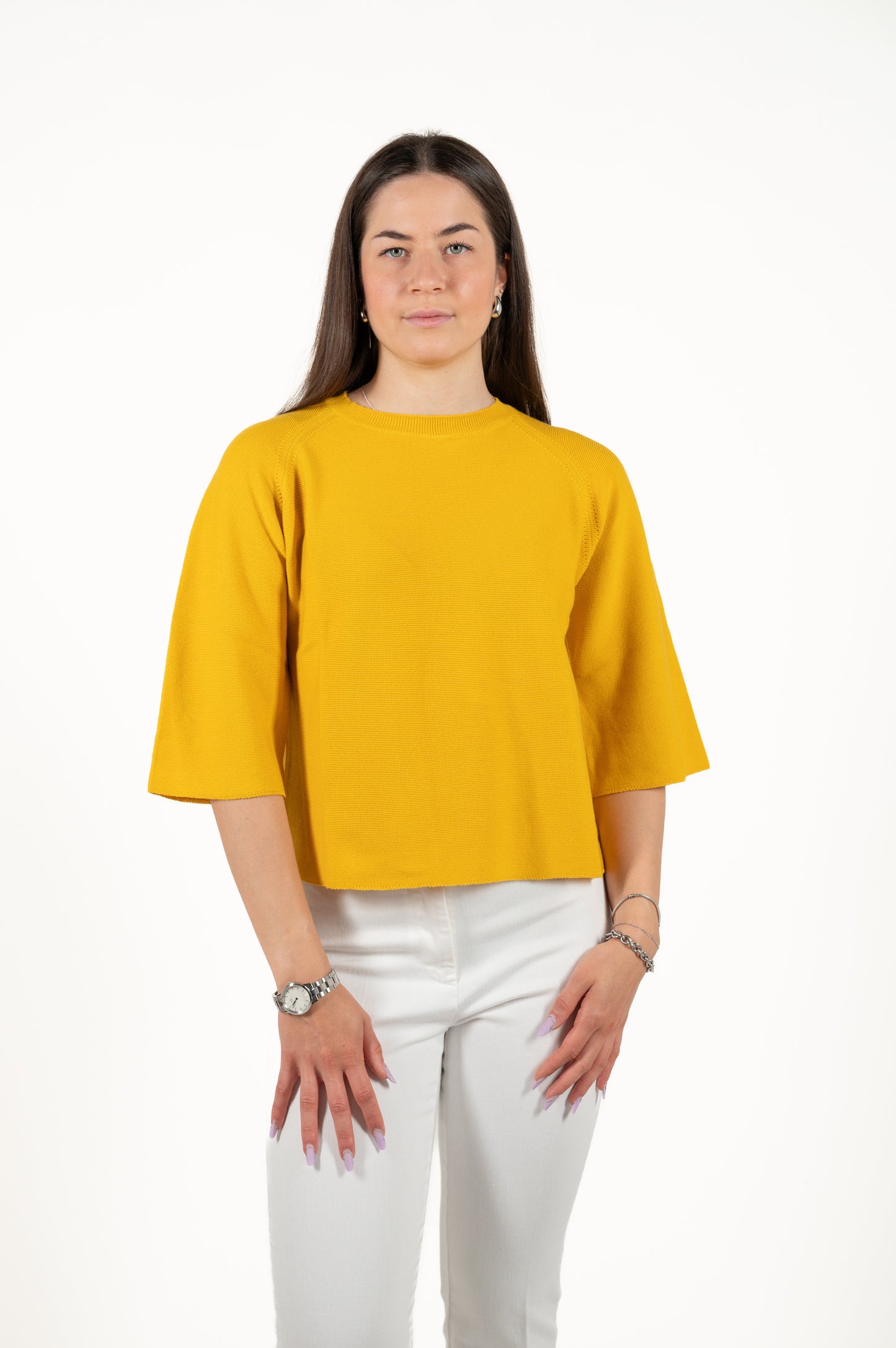 maglia manica 3/4 cotone