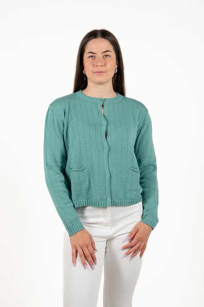cardigan traforato 100%cotone