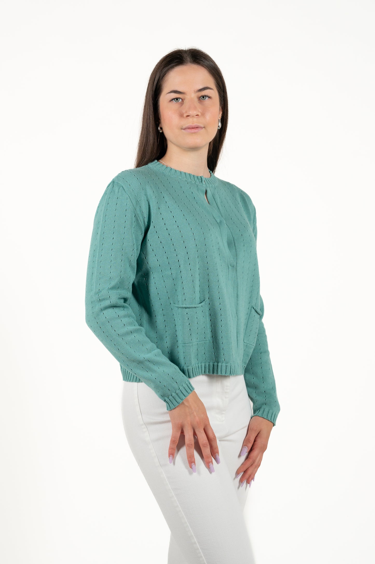 cardigan traforato 100%cotone
