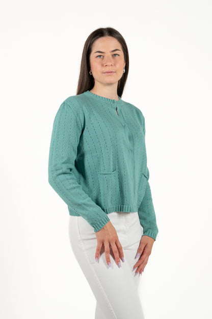 cardigan traforato 100%cotone