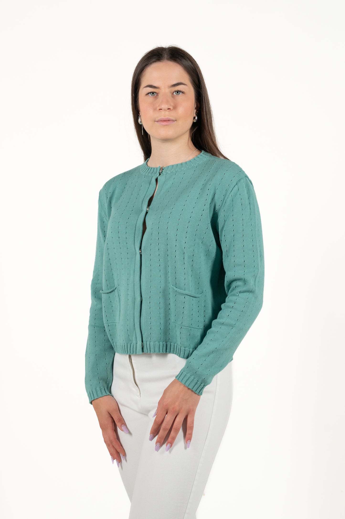 cardigan traforato 100%cotone