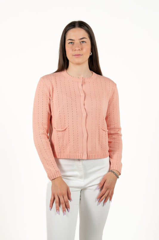 cardigan traforato 100%cotone