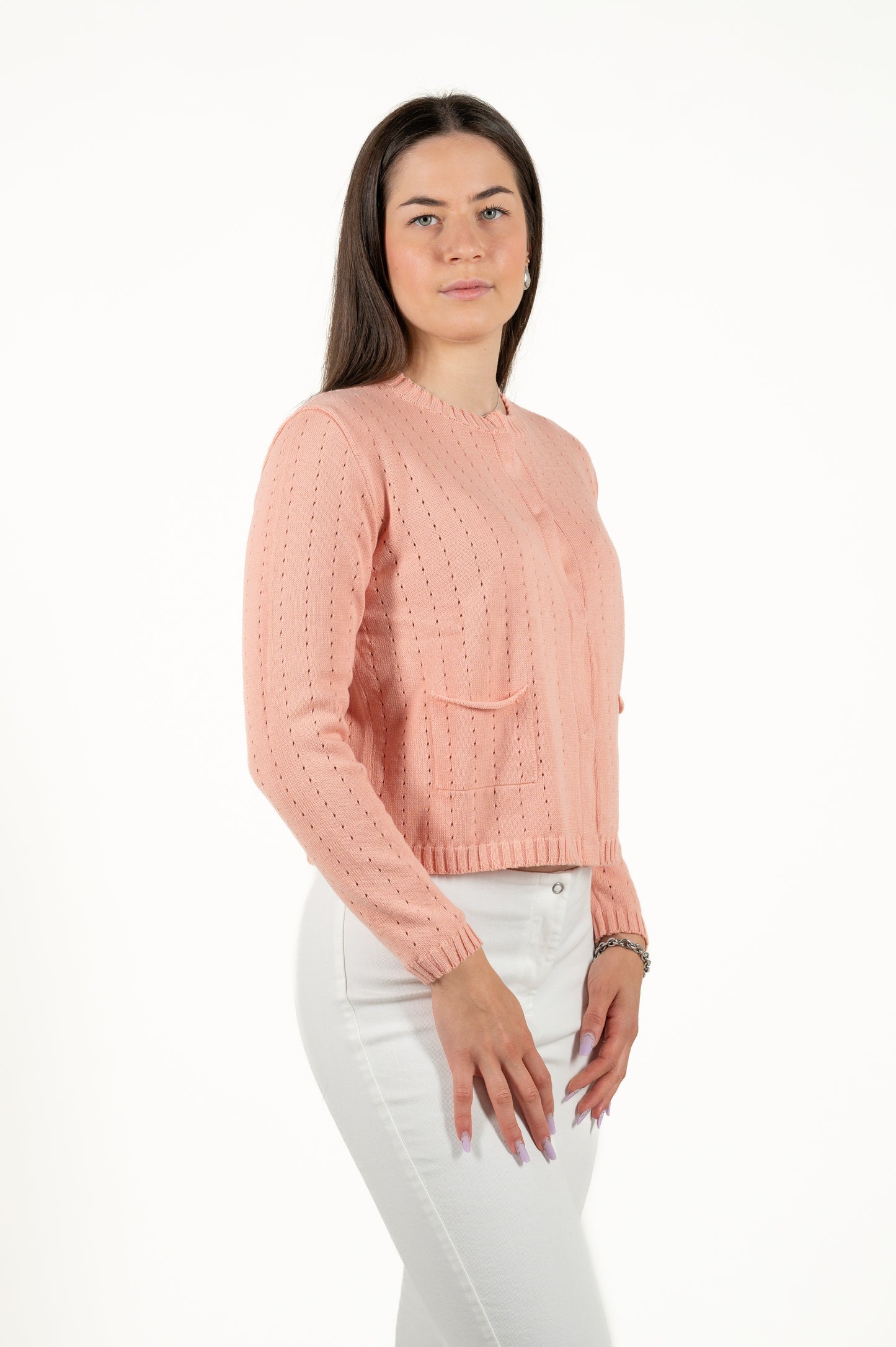 cardigan traforato 100%cotone