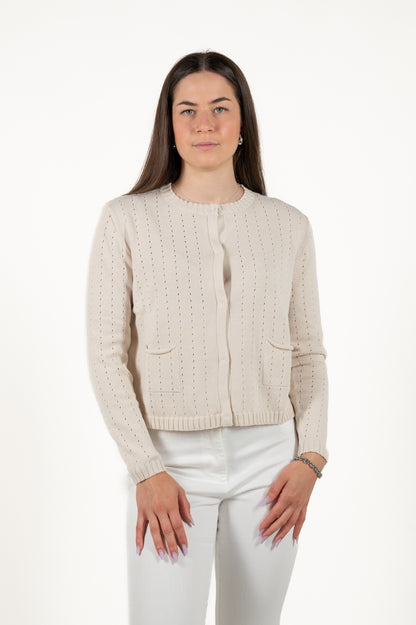cardigan traforato 100%cotone