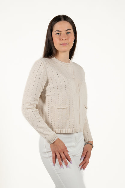 cardigan traforato 100%cotone