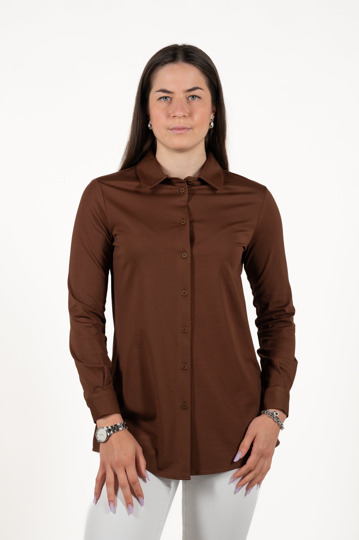 camicia manica lunga viscosa