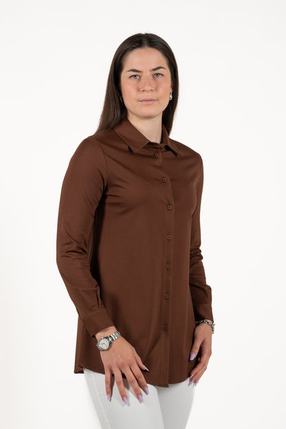 camicia manica lunga viscosa