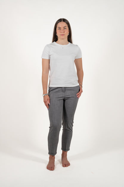 pantalone sigaretta con risvolto viscosa