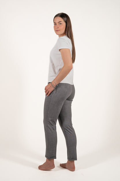 pantalone sigaretta con risvolto viscosa
