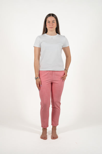 pantalone sigaretta con risvolto viscosa