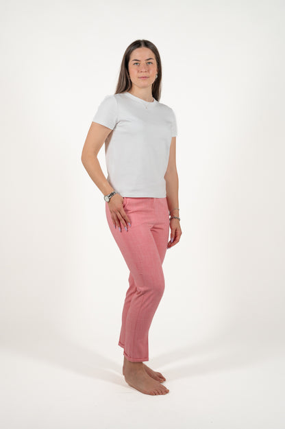 pantalone sigaretta con risvolto viscosa