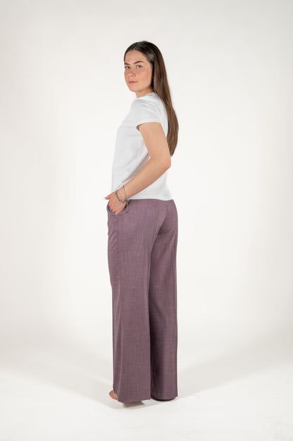 pantalone ampio effetto garza viscosa
