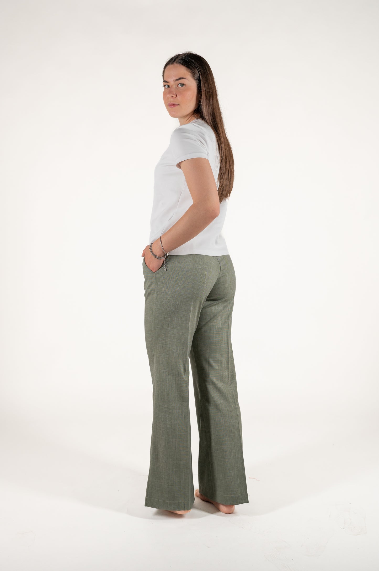 pantalone ampio effetto garza viscosa