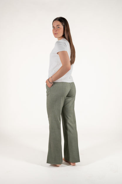 pantalone ampio effetto garza viscosa