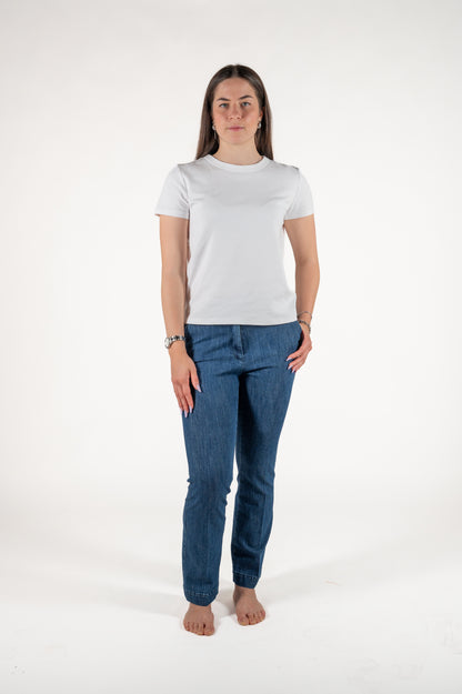 jeans a zampa 4 tasche cotone