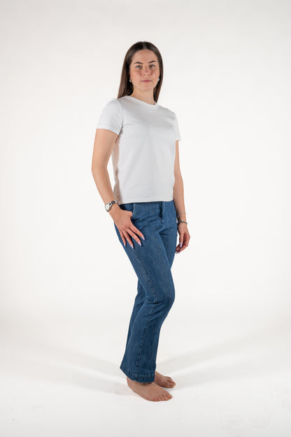 jeans a zampa 4 tasche cotone