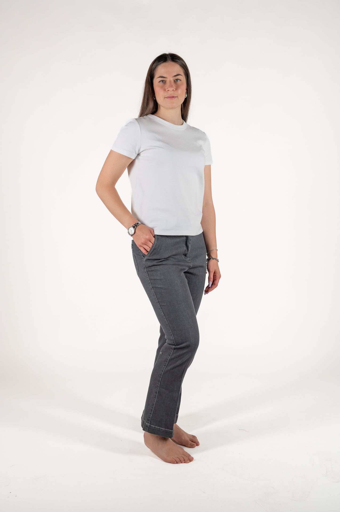 jeans a zampa 4 tasche cotone