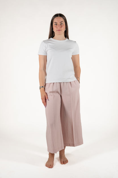 pantalone largo effetto stropicciato viscosa