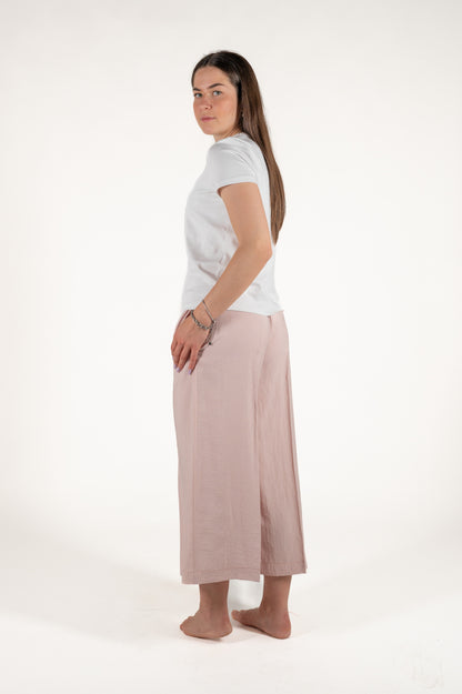 pantalone largo effetto stropicciato viscosa
