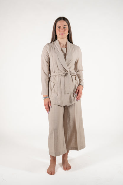 pantalone largo effetto stropicciato viscosa