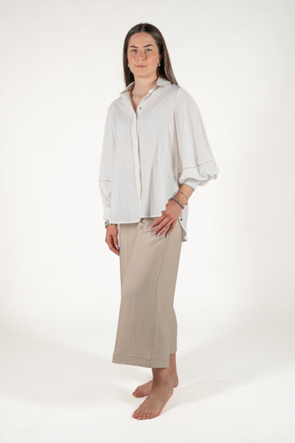 pantalone largo effetto stropicciato viscosa