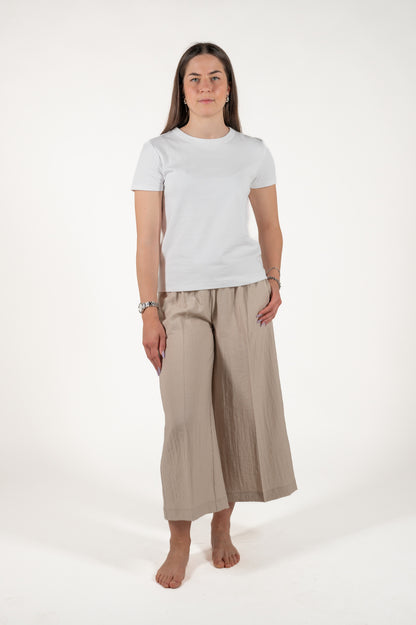 pantalone largo effetto stropicciato viscosa
