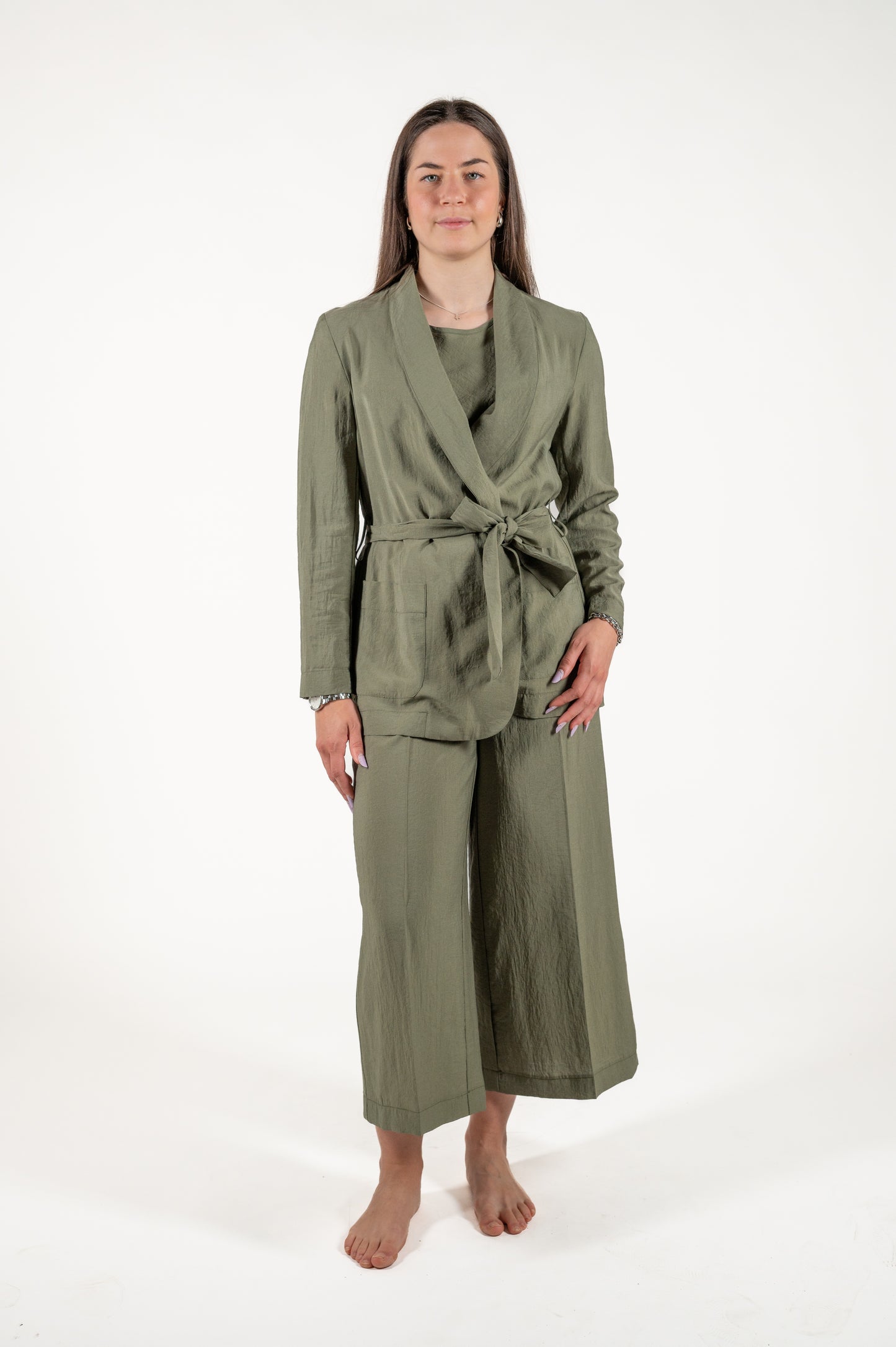 pantalone largo effetto stropicciato viscosa
