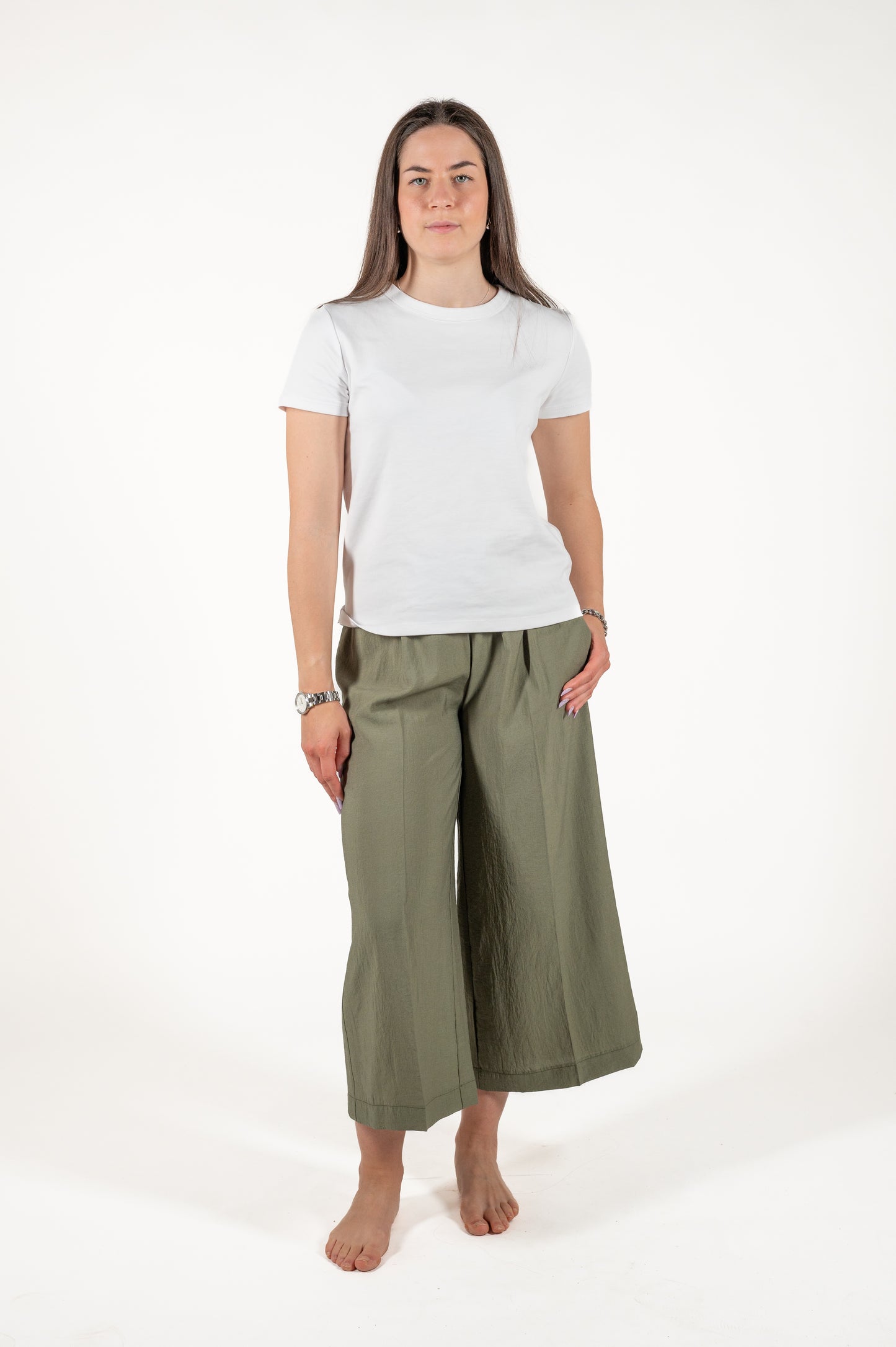 pantalone largo effetto stropicciato viscosa