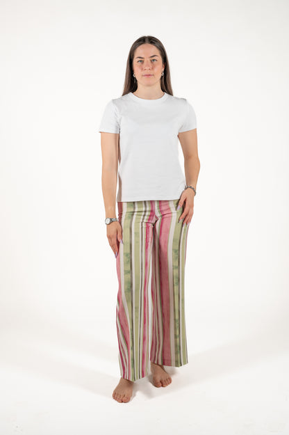 pantalone fluido a righe