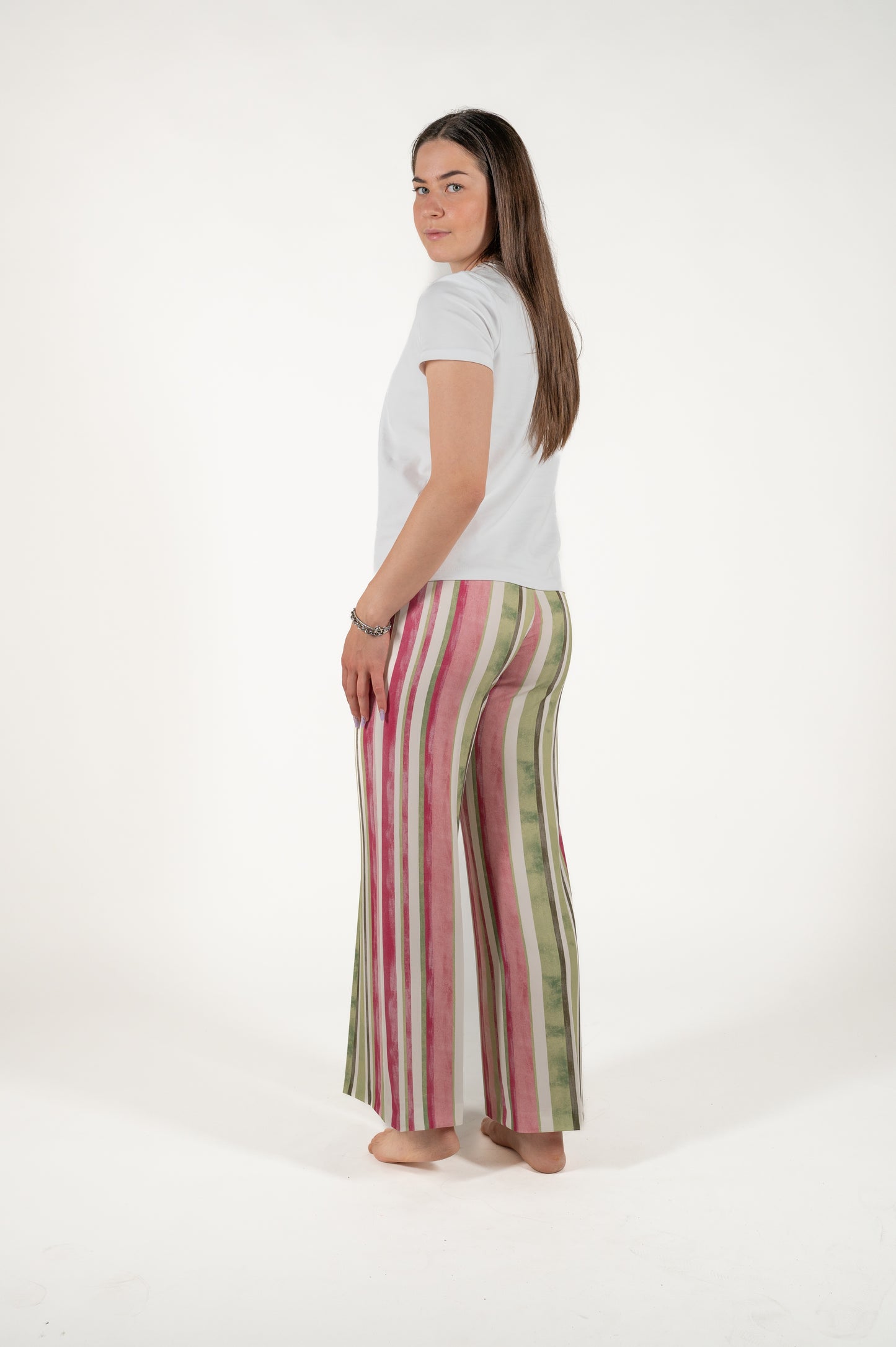 pantalone fluido a righe