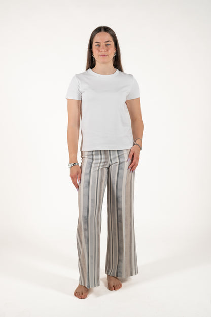 pantalone fluido a righe