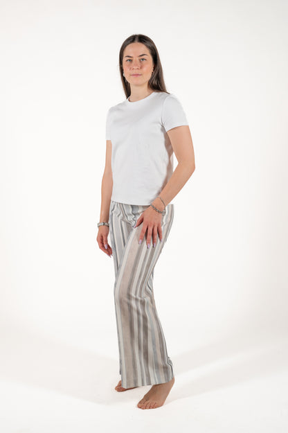 pantalone fluido a righe