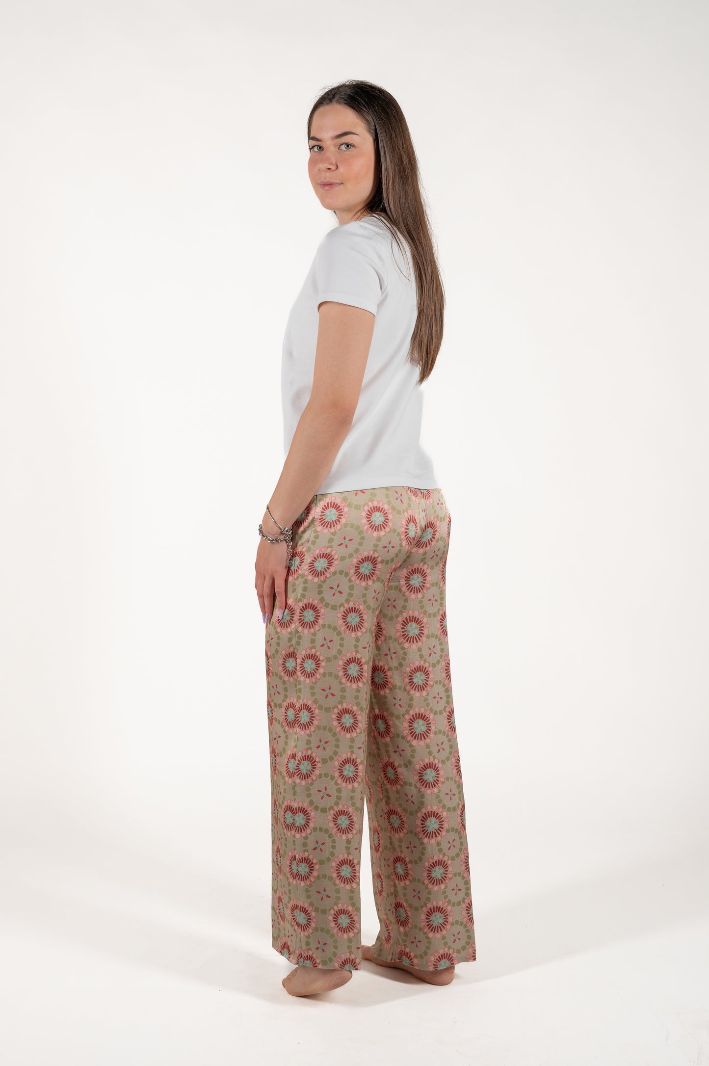 pantalone palazzo fantasia raso