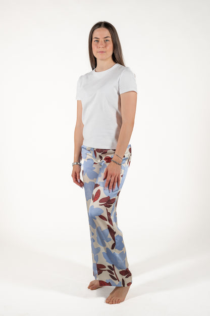 pantalone palazzo fantasia raso