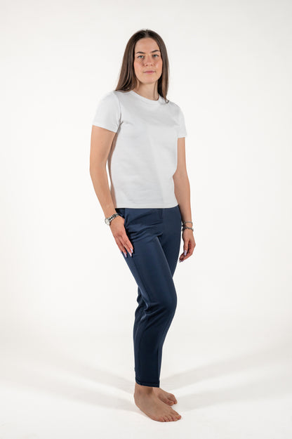 pantalone fluido con risvolto