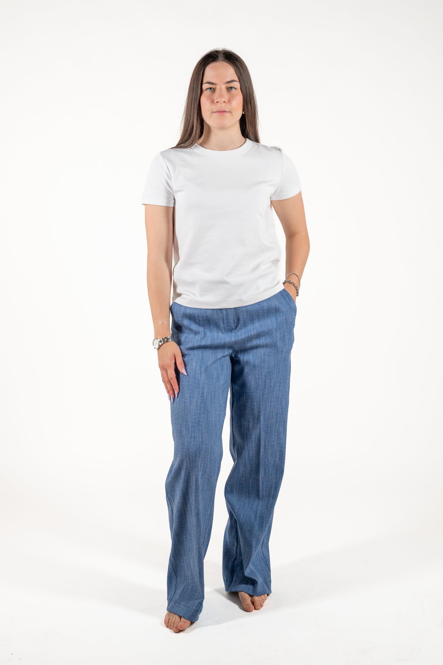 pantalone jeans palazzo