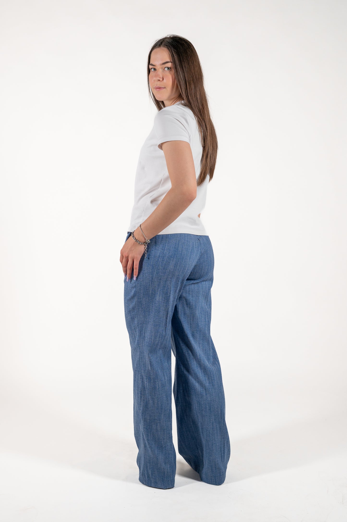 pantalone jeans palazzo