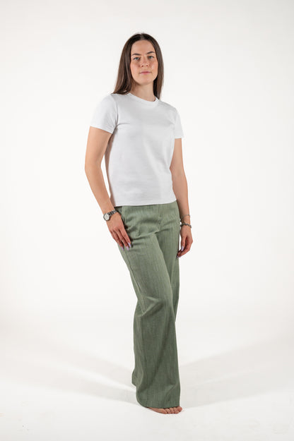 pantalone jeans palazzo